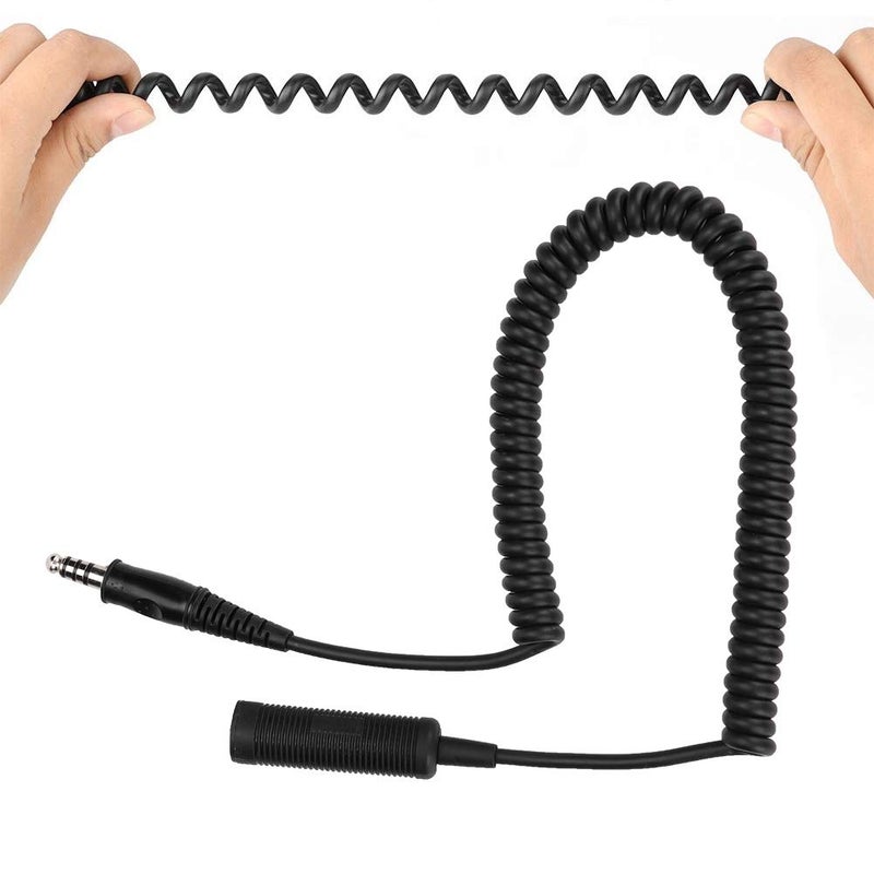 fosa fo sa U-92A/U to U-174/U Headphone Extension Cable, Helicopter Headphone Extension Cable Elastic Scalability Coiling Cable for Standard Mono U-174/U Plug, Helicopter, Radio - Image 5
